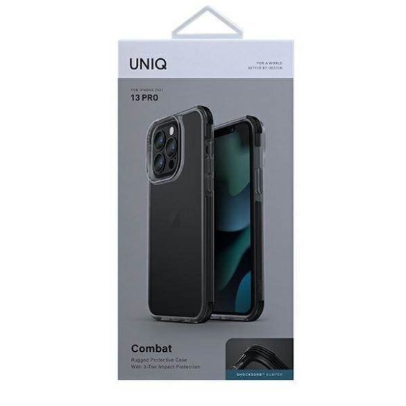 UNIQ Tok Combat iPhone 13 Pro / 13 6,1" fekete szénszálas tok