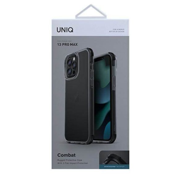 UNIQ Tok Combat iPhone 13 Pro Max 6,7" fekete szénszálas tok