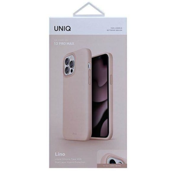 UNIQ Tok Lino iPhone 13 Pro Max 6,7" pirosas rózsaszín tok