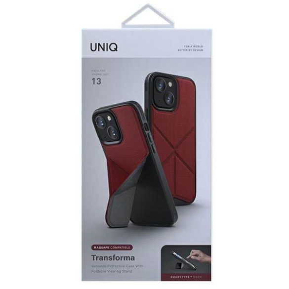 UNIQ etui Transforma iPhone 13 / 14 / 15 6,1" korallpiros MagSafe tok