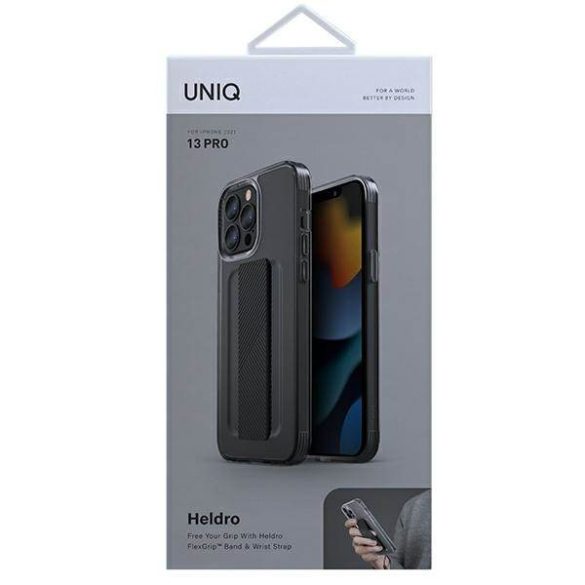 UNIQ Tok Heldro iPhone 13 Pro / 13 6,1" füstös szürke tok