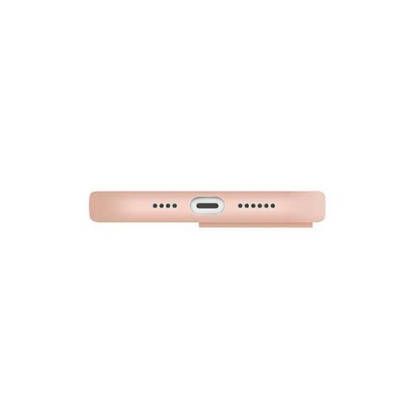 UNIQ etui Lino Hue iPhone 13 / 14 / 15 6,1" rózsaszín MagSafe tok