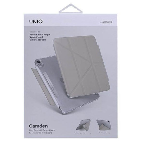 UNIQ Tok Camden iPad Mini (2021) szürke antimikrobiális tok