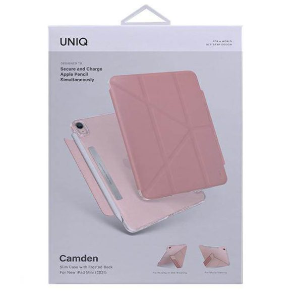 UNIQ Tok Camden iPad Mini (2021) rózsaszín antimikrobiális tok (2021)