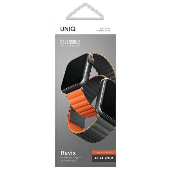 UNIQ Revix szíj Apple Watch 42 / 44 / 45 / 49 mm - szürke-narancssárga