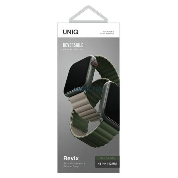 UNIQ Revix szíj Apple Watch 42 / 44 / 45 / 49 mm - zöld-szürke
