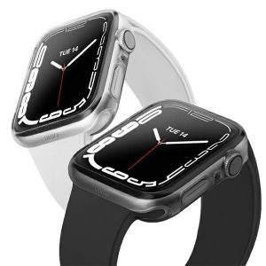 UNIQ etui Glase Apple Watch Series 7/8/9 45mm. Dual Pack átlátszó-füstös tok