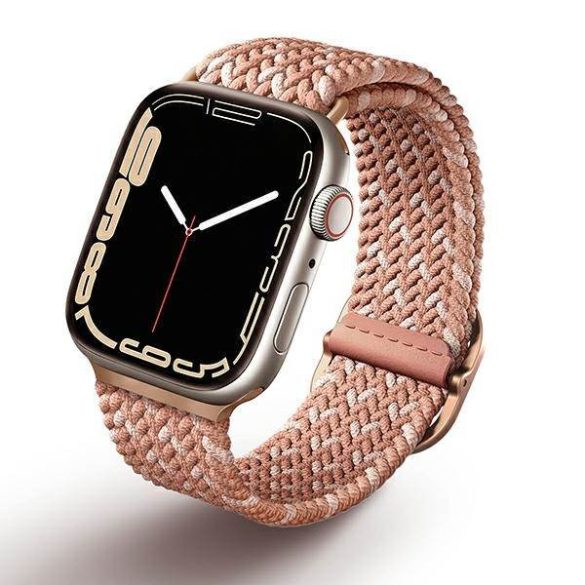 UNIQ óraszíj Aspen Apple Watch 40/38/41mm Series 1/2/3/4/5/6/7/8/9/SE/SE2 fonott DE citrus rózsaszínű