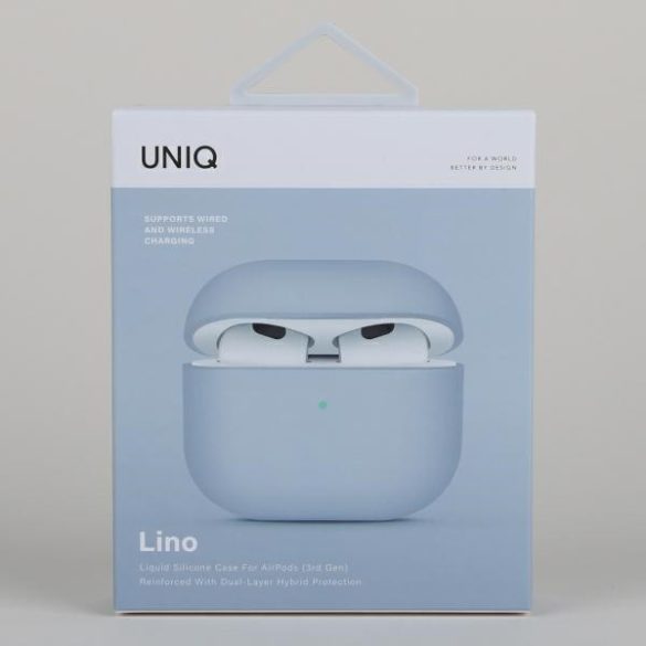 UNIQ etui Lino AirPods 3 gen szilikon kék tok