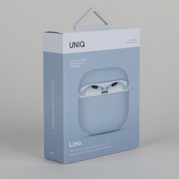 UNIQ etui Lino AirPods 3 gen szilikon kék tok