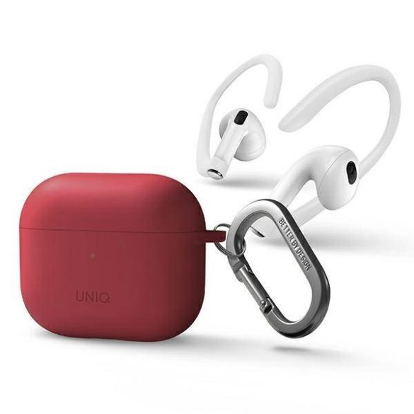 UNIQ Tok Nexo AirPods 3 gen + szilikon sport fülhallgató és piros tok