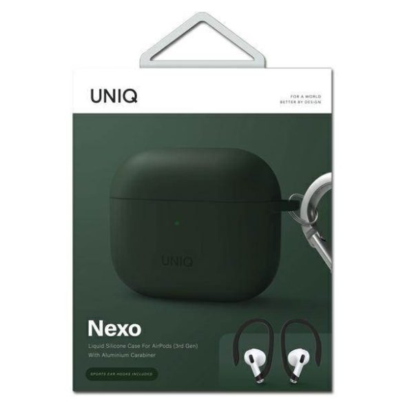 UNIQ Tok Nexo AirPods 3 gen + szilikon sport fülhallgató és zöld tok