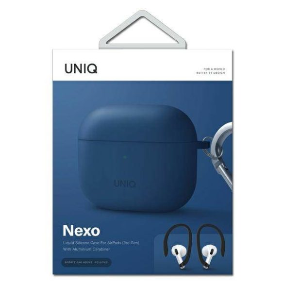 UNIQ Tok Nexo Nexo AirPods 3 gen + szilikon sport fülhallgató és kék tok
