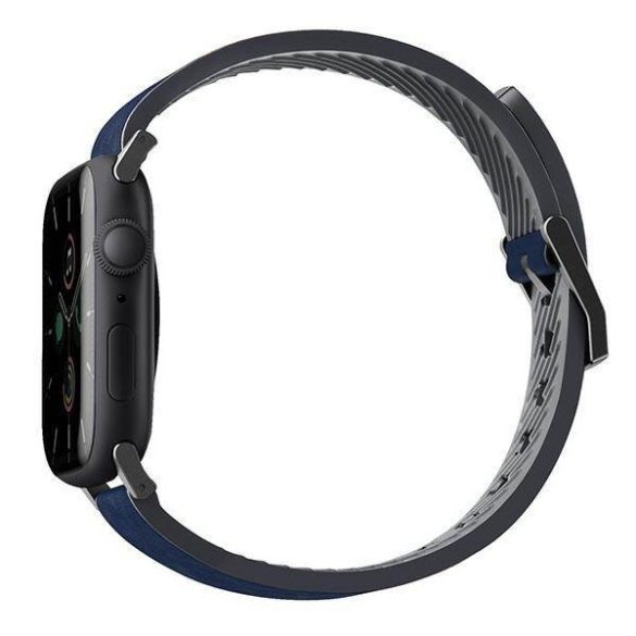 UNIQ óraszíj Straden Apple Watch Series 1/2/3/4/4/5/6/7/8/9/SE/SE2/Ultra/Ultra 2 42/44/45/49mm. Bőr hibrid szíj kék