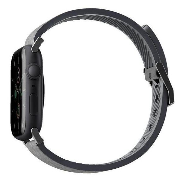 UNIQ óraszíj Straden Apple Watch Series 1/2/3/4/4/5/6/7/8/9/SE/SE2/Ultra/Ultra 2 42/44/45/49mm. Bőr hibrid szíj szürke