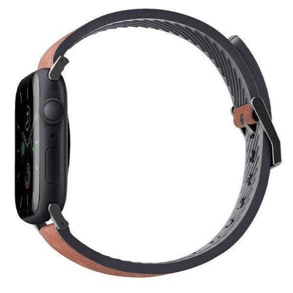 UNIQ óraszíj Straden Apple Watch Series 1/2/3/4/4/5/6/7/8/9/SE/SE2/Ultra/Ultra 2 42/44/45/49mm. Bőr hibrid szíj barna