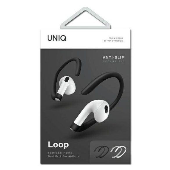 UNIQ Loop sportfülkampók AirPods fehér és fekete kettős csomag