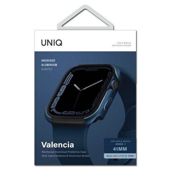 UNIQ etui Valencia Apple Watch Series 4/5/6/7/8/9/SE/SE2 40/41mm. kobalt kék tok
