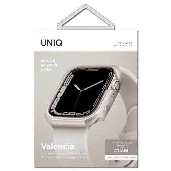 UNIQ etui Valencia Apple Watch Series 4/5/6/7/8/9/SE/SE2 40/41mm. starlight tok