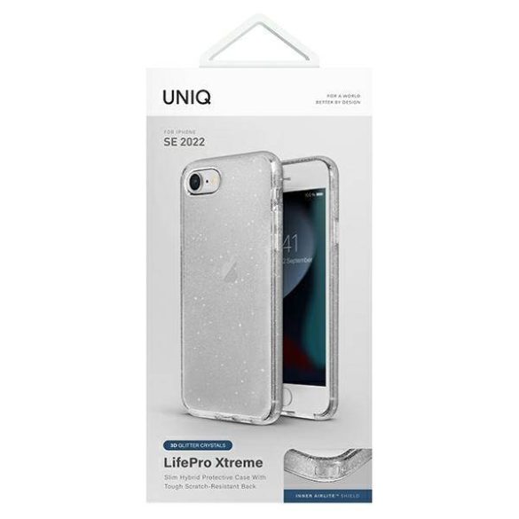 UNIQ Tok LifePro Xtreme iPhone SE 2022 / SE 2020 /7/8 csillogó átlátszó tok