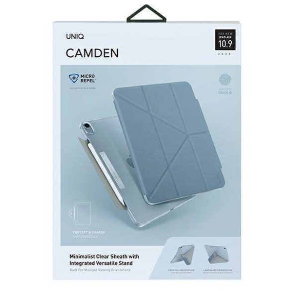 UNIQ Tok Camden iPad Air 10,9" (2022/ 2020) kék antimikrobiális tok