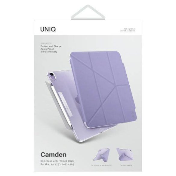 UNIQ Tok Camden iPad Air 10,9" (2022/ 2020) levendula antimikrobiális tok