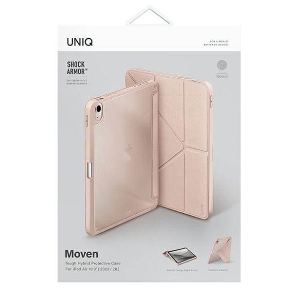 UNIQ Moven iPad Air 10.9 (2022/2020) antimikrobiális tok - rózsaszín