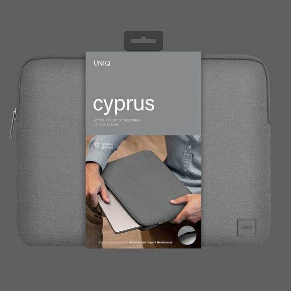 UNIQ Ciprus laptop táska 14" szürke vízálló neoprén