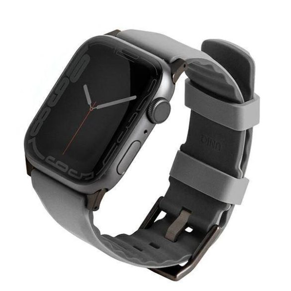 UNIQ óraszíj Linus Apple Watch Series 1/2/3/4/4/5/6/7/8/9/SE/SE2 38/40/41mm. Airosoft szilikon kréta szürke