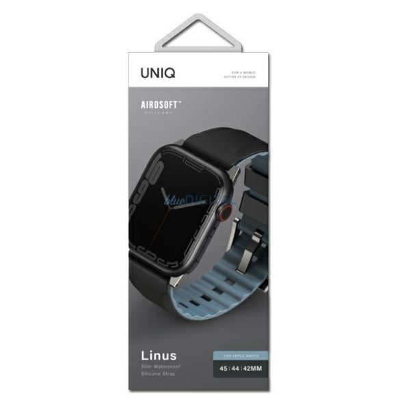 UNIQ Linus csereszíj Apple Watch 42/44/45/49 mm - fekete