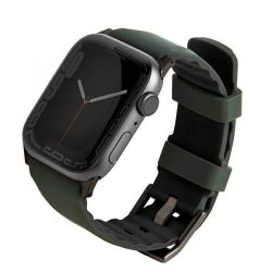   UNIQ óraszíj Linus Apple Watch Series 1/2/3/4/4/5/6/7/8/9/9/SE/SE2/Ultra/Ultra 2 42/44/45/49mm. Airosoft szilikon moha zöld