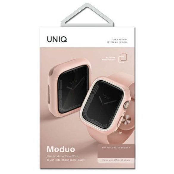 UNIQ etui Moduo Apple Watch Series 4/5/6/7/8/9/SE/SE2 44/45mm piros-fehér