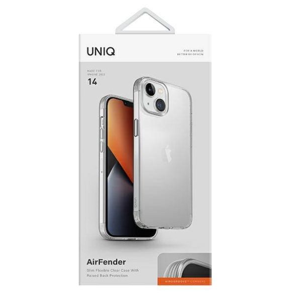 UNIQ etui Air Fender iPhone 14 / 15 / 13 6,1" nude átlátszó tok