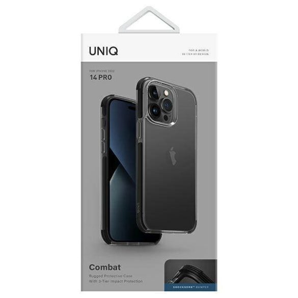 UNIQ Tok Combat iPhone 14 Pro 6,1" fekete szénszálas tok