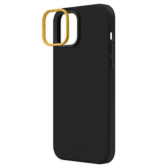 UNIQ etui Lino iPhone 14 6,1" éjfekete színben tok