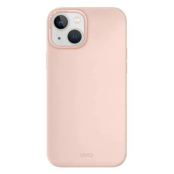 UNIQ etui Lino iPhone 14 6,1" rózsaszínű tok