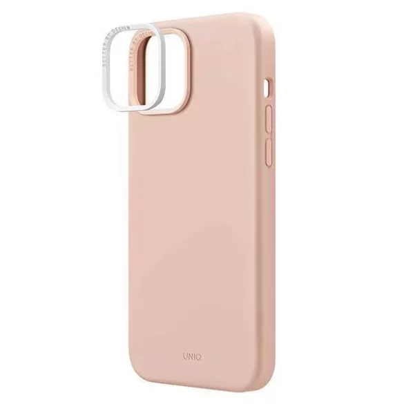 UNIQ etui Lino iPhone 14 6,1" rózsaszínű tok