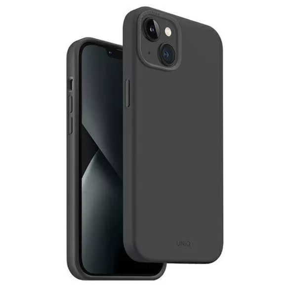 UNIQ etui Lino Hue iPhone 14 Plus 6.7" Magclick Charging szénszürke tok