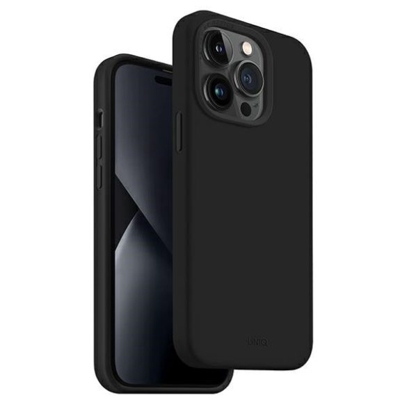 UNIQ etui Lino iPhone 14 Pro 6,1" fekete tok