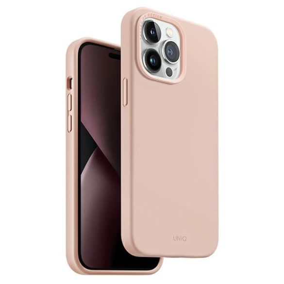 UNIQ etui Lino iPhone 14 Pro 6,1" rózsaszín tok