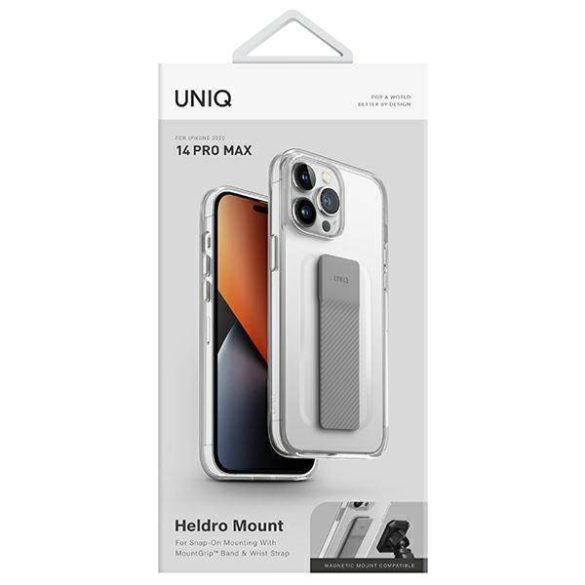 UNIQ Tok Heldro Mount iPhone 14 Pro Max 6,7" átlátszó tok