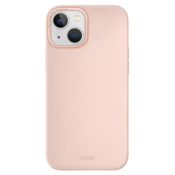 UNIQ etui Lino Hue iPhone 14 / 15 / 13 6,1" Magclick töltés rózsaszínű tok