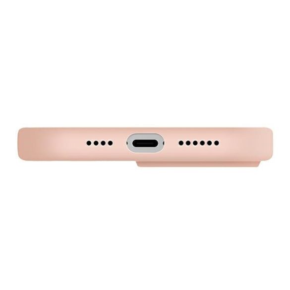 UNIQ etui Lino Hue iPhone 14 / 15 / 13 6,1" Magclick töltés rózsaszínű tok