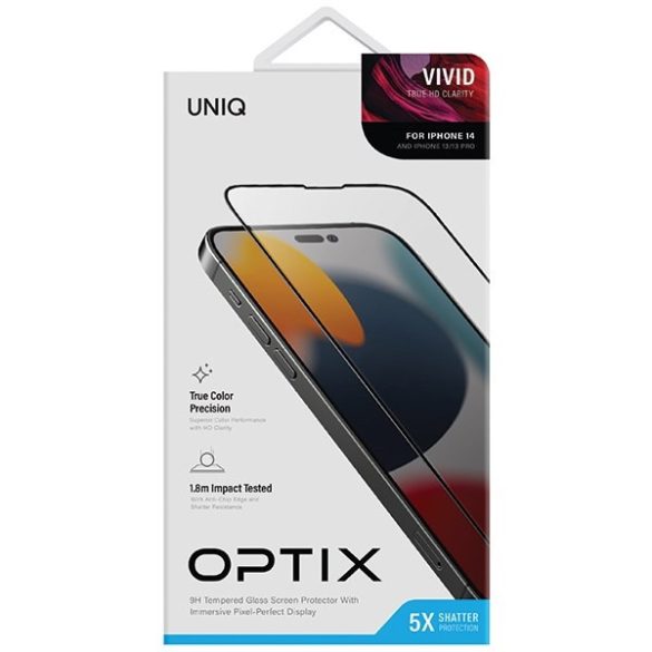 UNIQ Optix Vivid edzett üveg applikátorral iPhone 14 