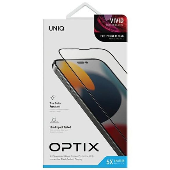 UNIQ Optix Vivid edzett üveg applikátorral iPhone 14 Plus 