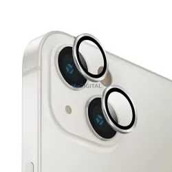   UNIQ Optix kamera lencse védő üvegfólia ezüst szegéllyel, applikátorral iPhone 14 / 14 Plus