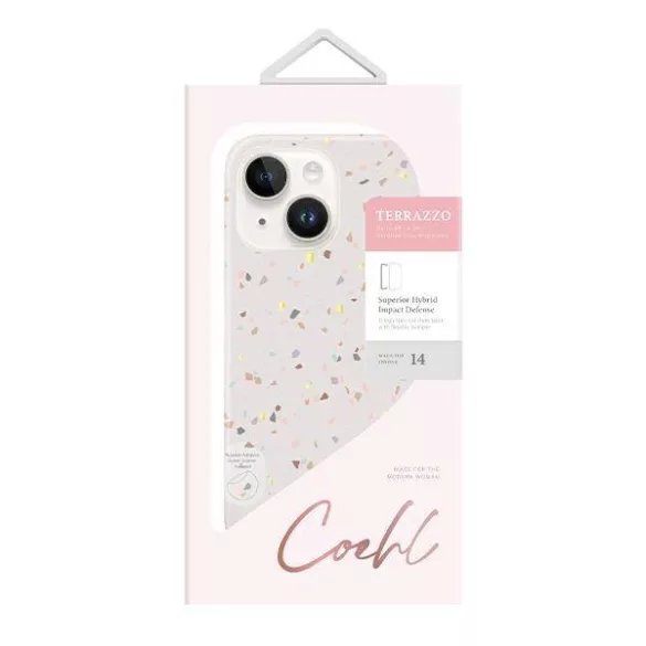 UNIQ Coehl Terrazzo tok iPhone 14 - bézs