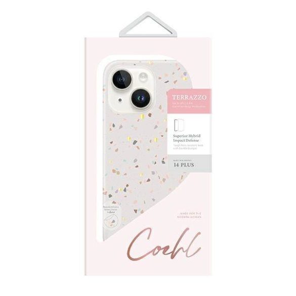 UNIQ etui Coehl Terrazzo iPhone 14 Plus / 15 Plus 6.7" homokkő tok