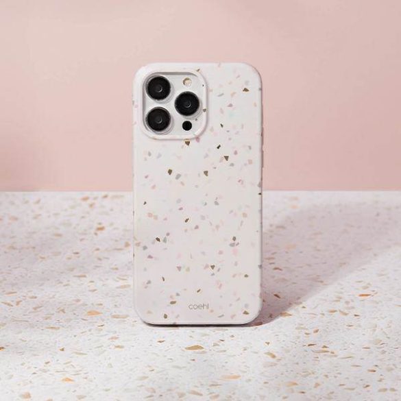 UNIQ Tok Coehl Terrazzo iPhone 14 Pro 6,1" homokkő színű tok