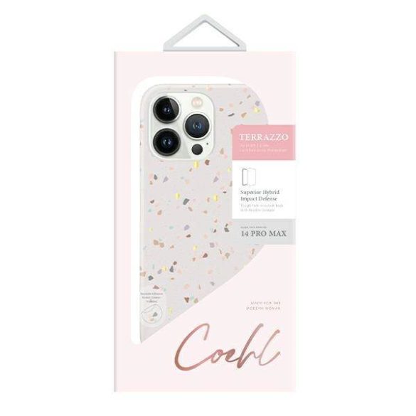 UNIQ Tok Coehl Terrazzo iPhone 14 Pro Max 6,7" homokkő színű tok